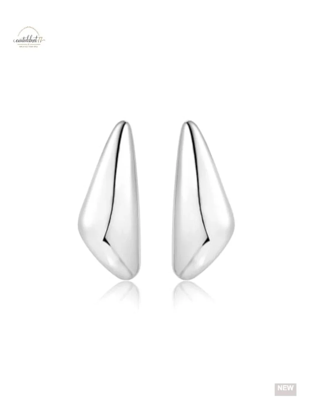 Chunky Gold Plated Dangle Earrings Large Geometric Triangle Statement
